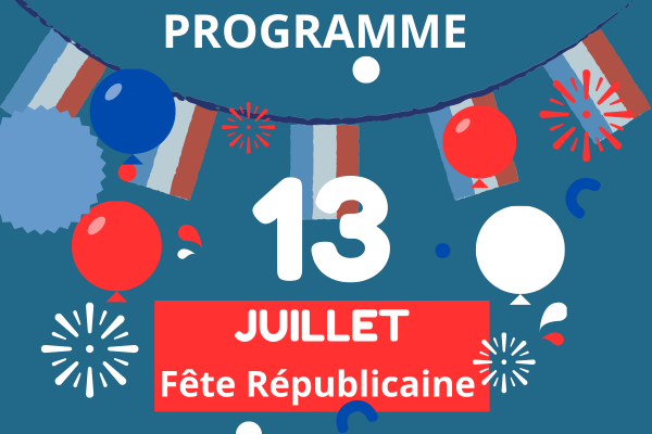 13 juillet inscription au repas et programme