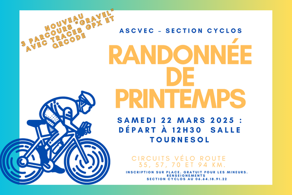 Randonnée de printemps organisée par la section Cyclos de l’ASCVEC