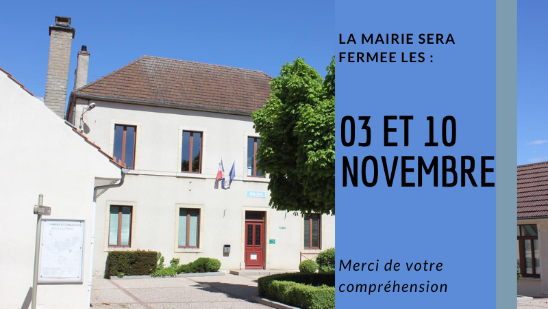 Fermeture secrétariat de mairie