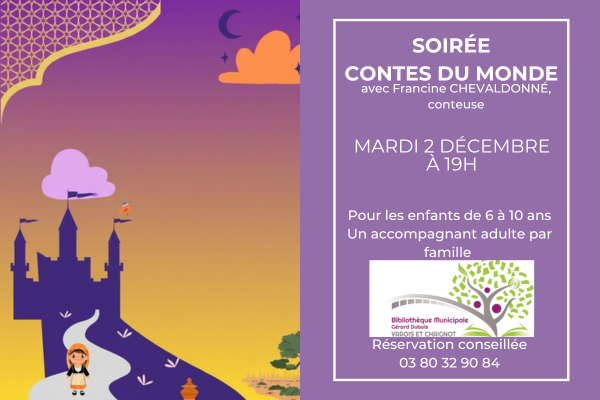 Bibliothèque soirée Contes du Monde pour les enfants