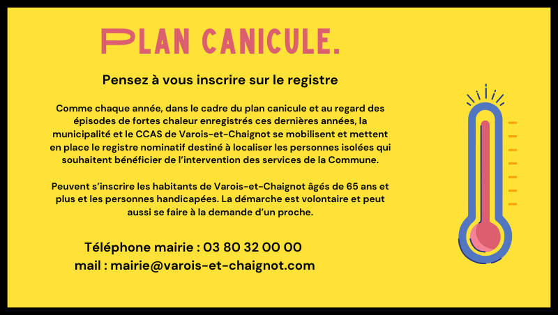 Pensez à vous inscrire sur le registre CANICULE